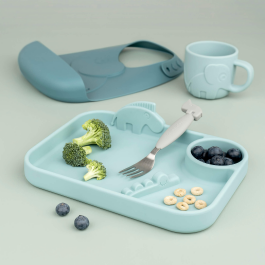 Tanjur s odjeljcima Peekaboo - Deer friends Blue