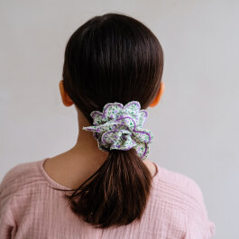 Dječja gumica za kosu scrunchie - Cvijeće