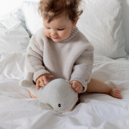 Igračka za uspavljivanje kit Moby- siva