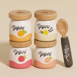 Dječji drveni set posudica za jogurt