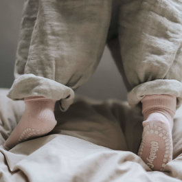 Dječje protuklizne čarape - bambus - Soft Pink